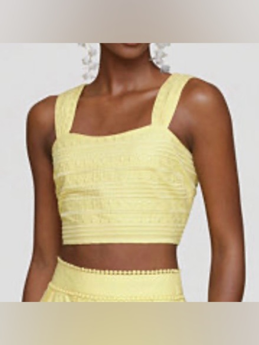 NWT Avec Les Filles Embroidered Square-Neck Tank Top Size Large